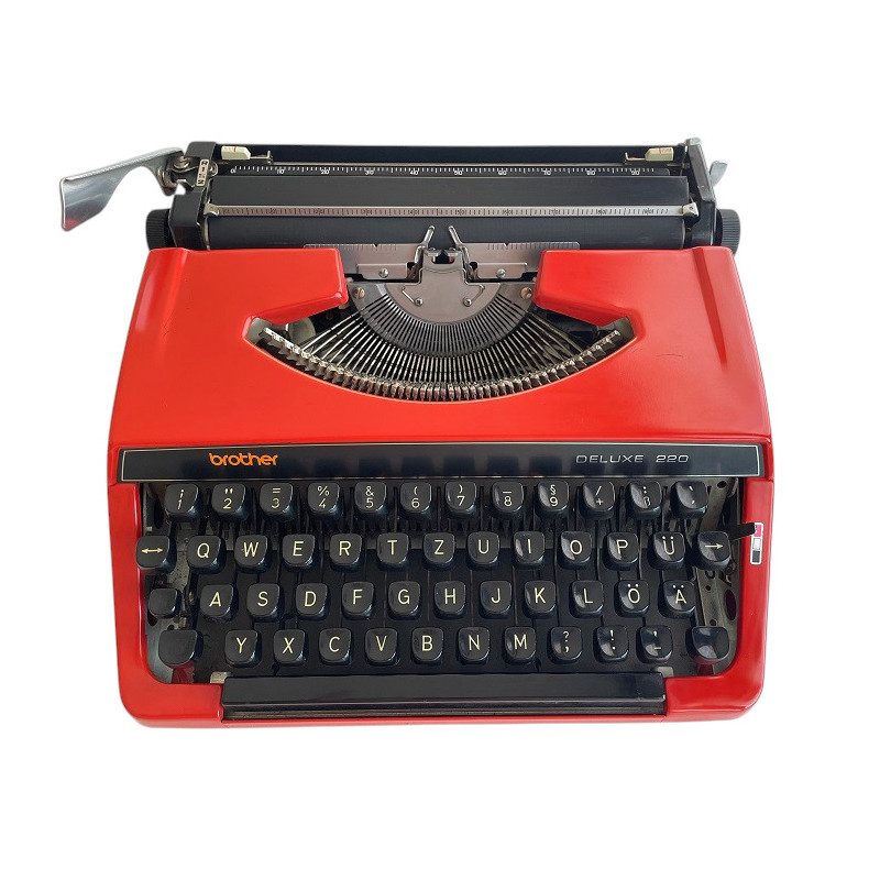Machine à écrire rouge BROTHER Deluxe 220 - vintage 1970s Machine à écrire rouge BROTHER Deluxe 220 - vintage 1970s