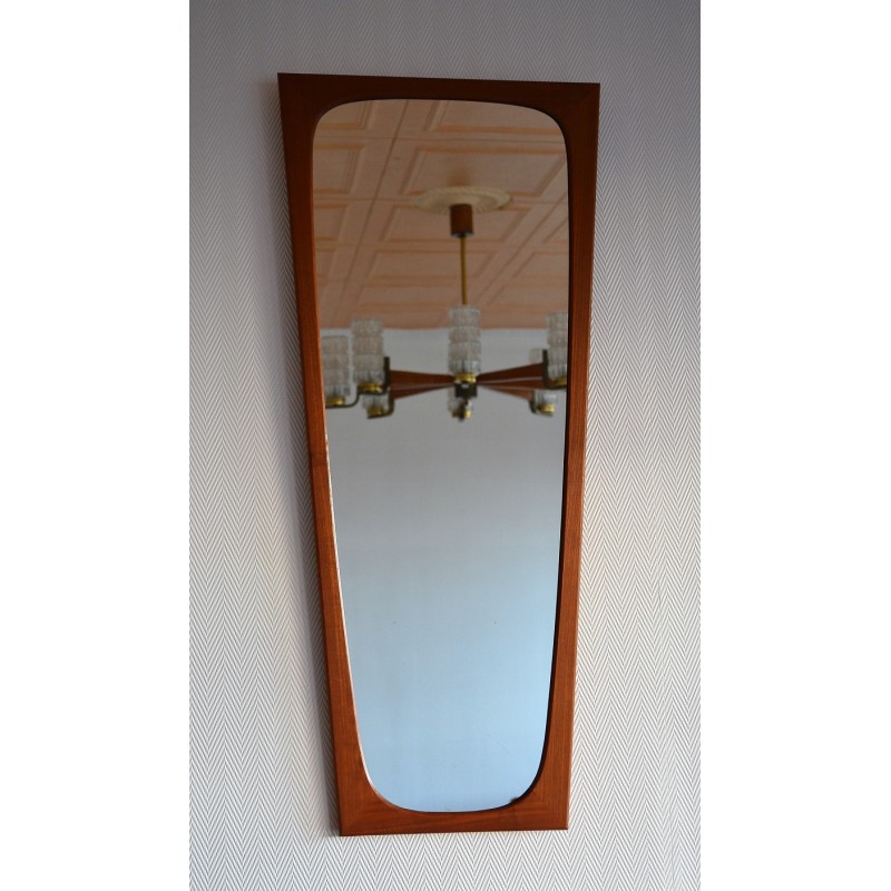 Miroir design scandinave en teck 1960s Miroir design scandinave en teck 1960s