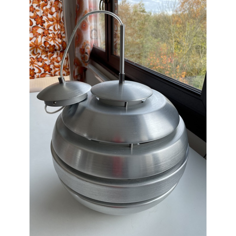 Suspension boule en aluminium brossé