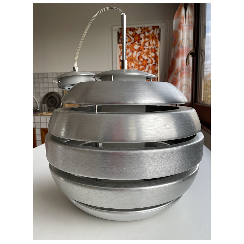 Suspension boule en aluminium brossé