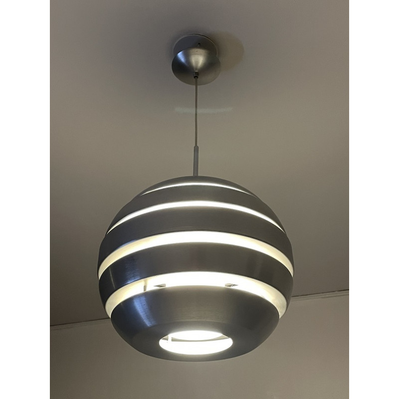 Suspension boule en aluminium brossé