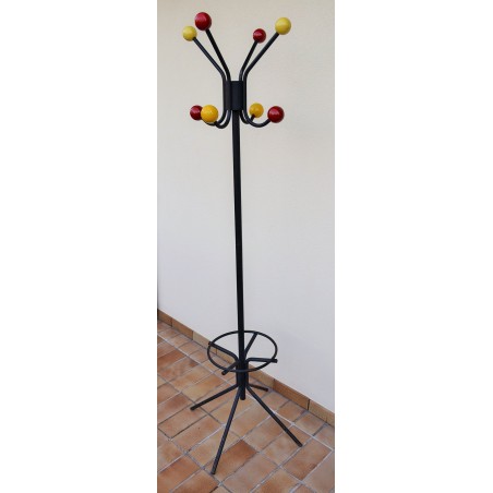Porte-manteaux Kaktus Noir 8 Crochets - Structure Métal 177cm | Rangement Entrée Pratique