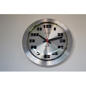 Horloge murale Bayard aluminium brossé 1970's