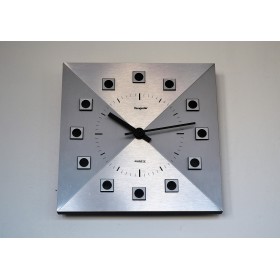 Horloge murale HANGARTER aluminium brossé 1970's