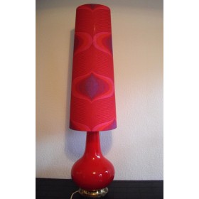 Lampe de sol Red Nova en opaline des années 60 70