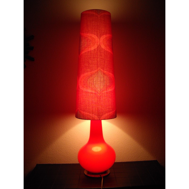 Lampe de sol Red Nova en opaline des années 60 70