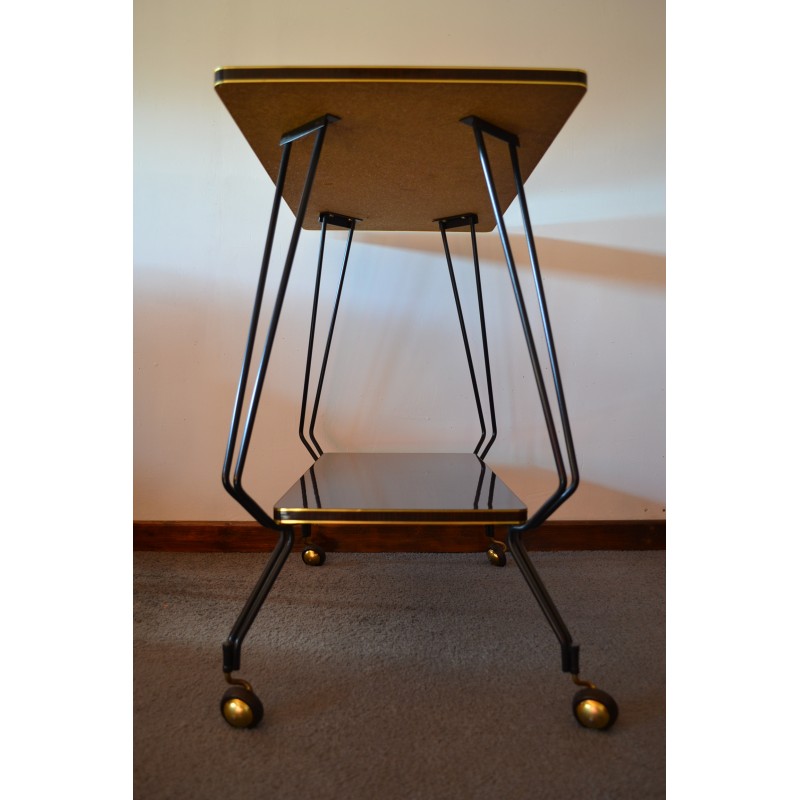 Table desserte en formica à roulettes - vintage des années 60