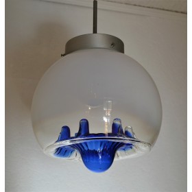 Suspension globe en verre soufflé - vintage 1970s