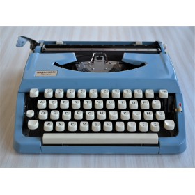 Machine à écrire bleue Brother Nogamatic 200 - vintage 70s + Ruban NEUF fourni