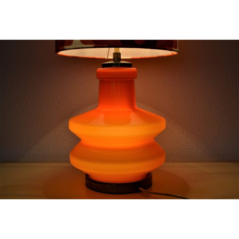 Lampe de sol Camaïeu en opaline orange - vintage 1970's