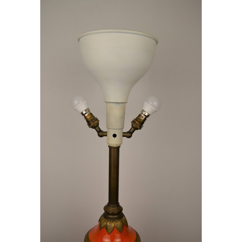 Lampe Amphore céramique orange vintage 70