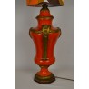 Lampe Amphore céramique orange vintage 70