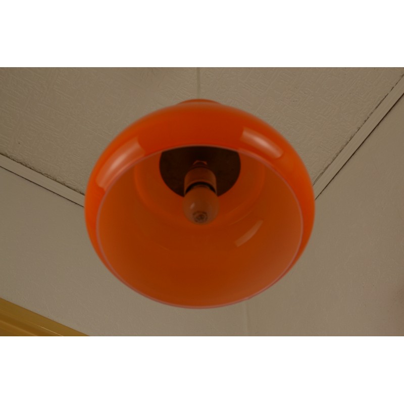 Suspension en opaline orange vintage 1970s