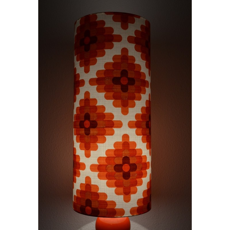 Lampe de sol Camaïeu en céramique orange - vintage 1970's