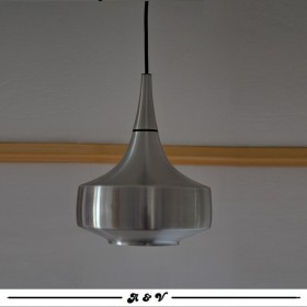 Suspension vintage en aluminium brossé - 1970s