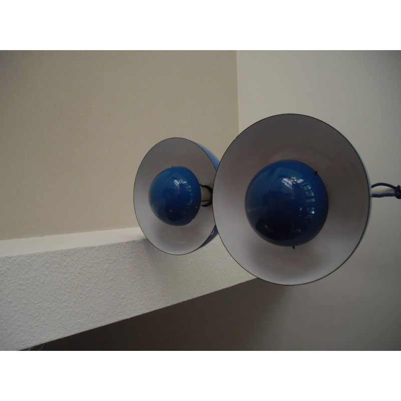 Suspension Flowerpot bleue design Verner Panton par Louis Poulsen - 1960s