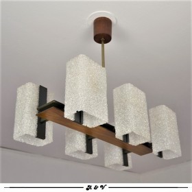 Lustre 6 feux résine des années 60
