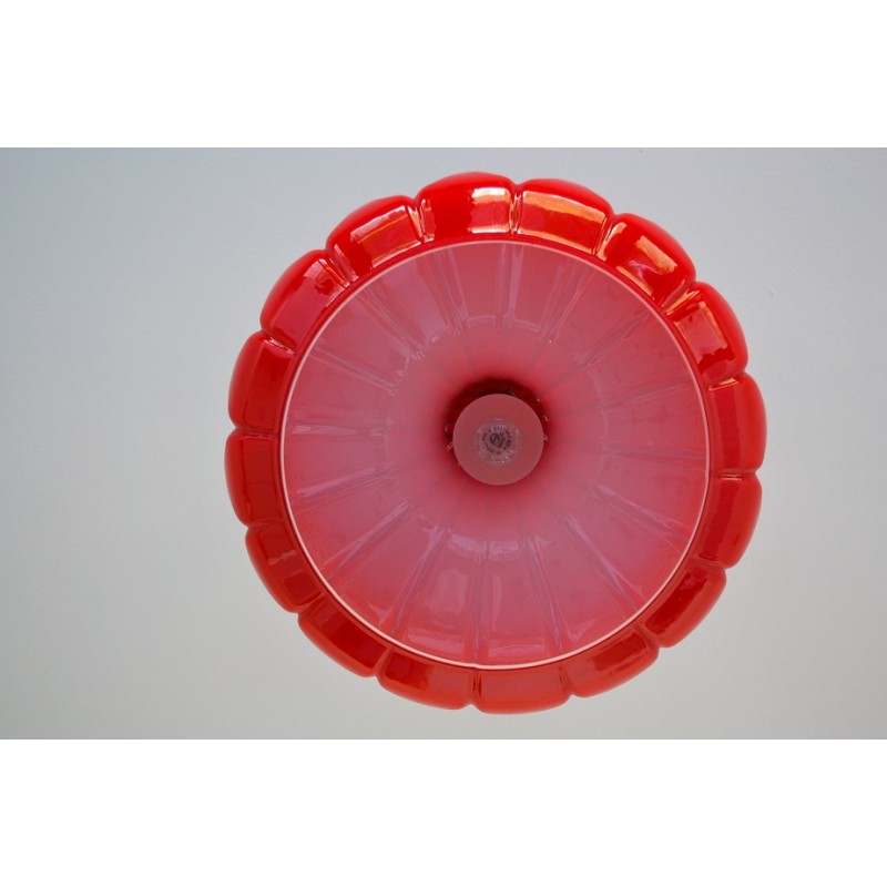 Suspension en opaline rouge vintage 1970s