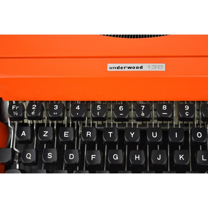 Machine à écrire orange Underwood 130 - vintage 70