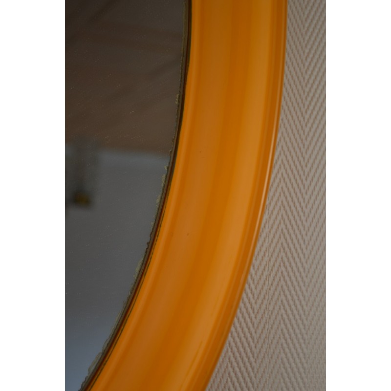 Miroir mural orange vintage des années 70