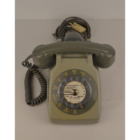 Ancien téléphone vintage s63 socotel gris