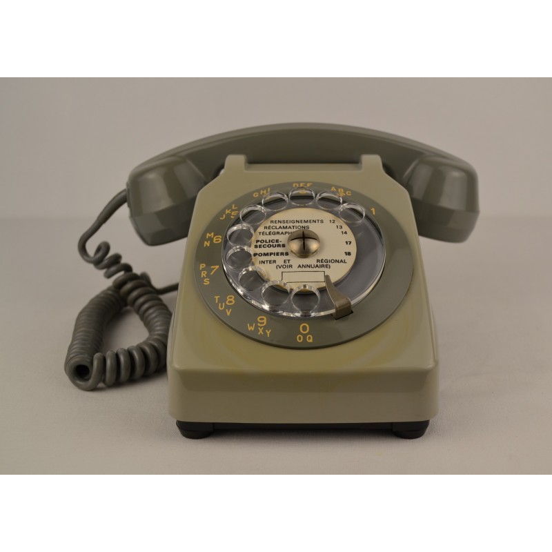 Téléphone Socotel S63 gris à cadran - vintage 1970s