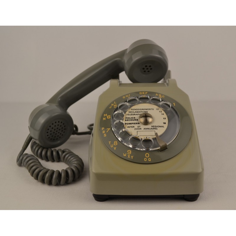 Téléphone Socotel S63 gris à cadran - vintage 1970s