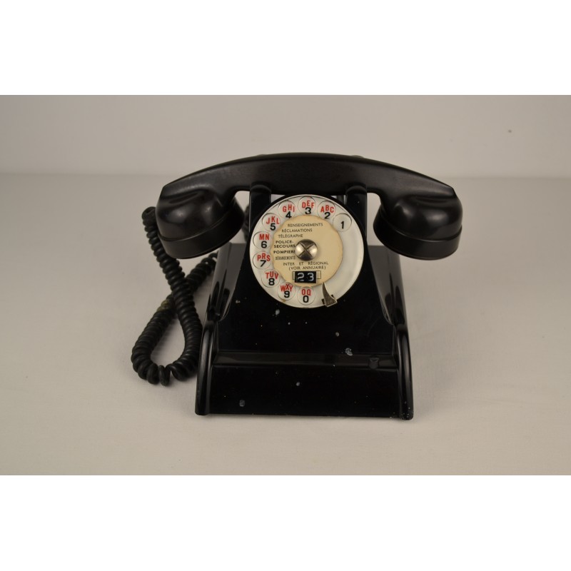 Téléphone CIT en Bakélite noire 1950s