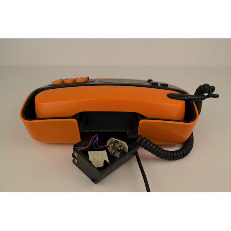 Téléphone PTT vintage Télic T75 orange de 1975