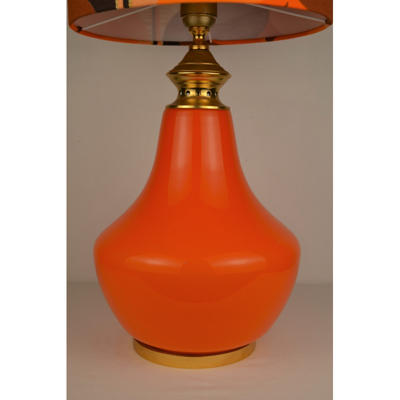 Lampe vintage en opaline orange des années 70