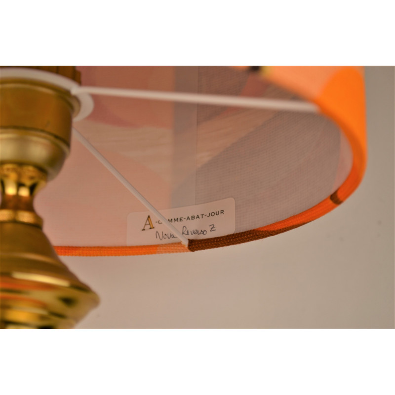 Lampe vintage en opaline orange des années 70