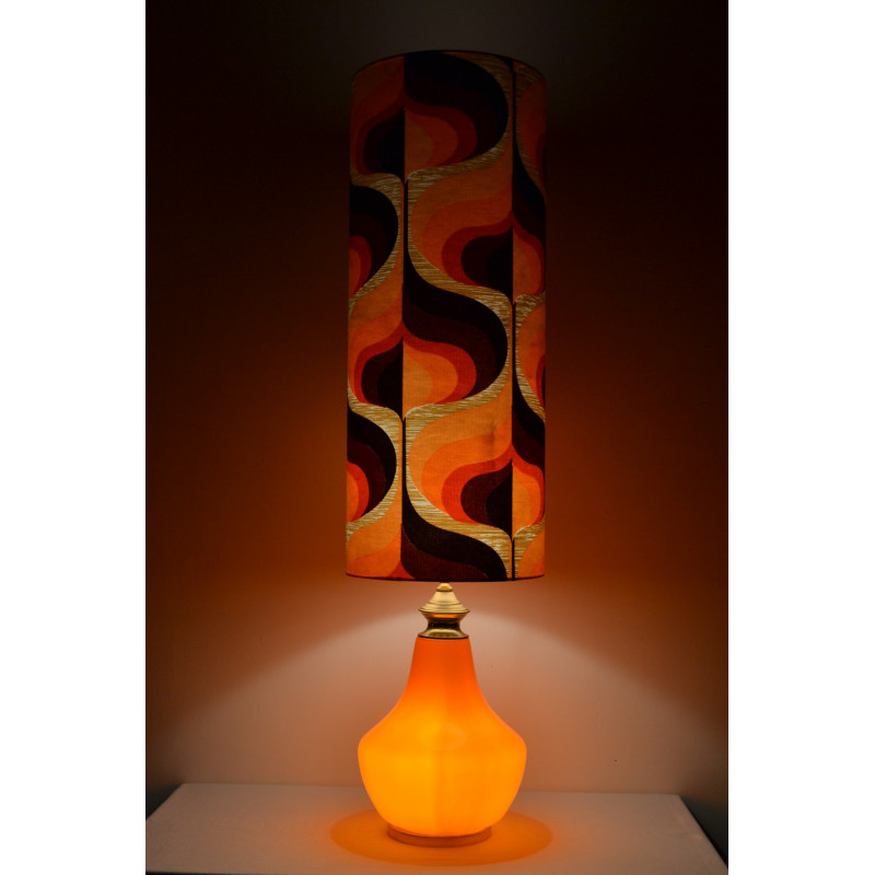 Lampe vintage en opaline orange des années 70