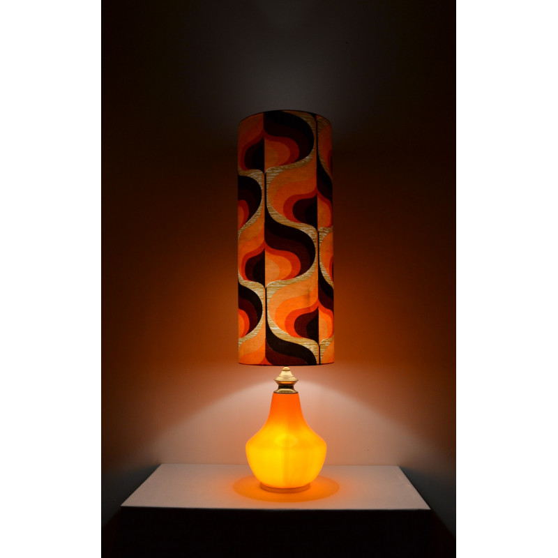 Lampe vintage en opaline orange des années 70