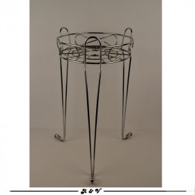 Porte plante en acier chromé vintage