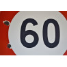 Panneau de signalisation routière émaillé - vintage 70s