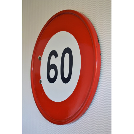 ANCIEN PANNEAU ROUTIER Emaillée Année 1960 , Diamètre 50 cm , État Voir Photos EUR 40,50 - FR