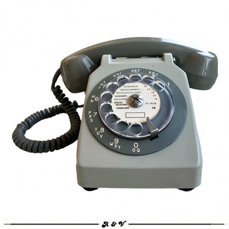Ancien Téléphone PTT Socotel S63 – Gris, Vintage Et Authentique