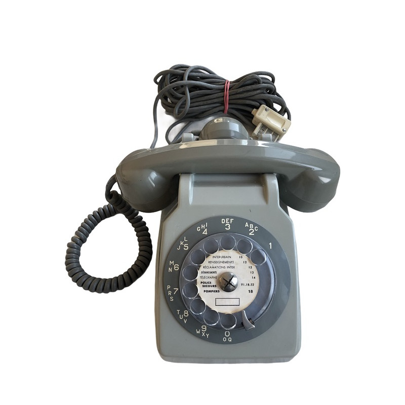 Téléphone Socotel S63 gris à cadran - vintage 1970s