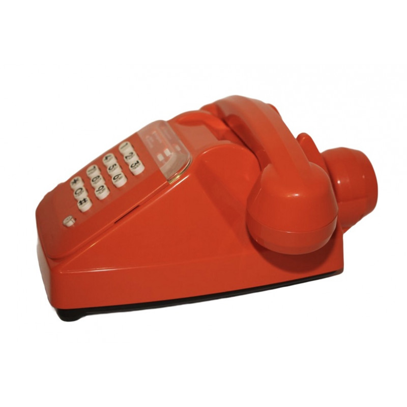 Téléphone Socotel orange à touches - vintage 1980's