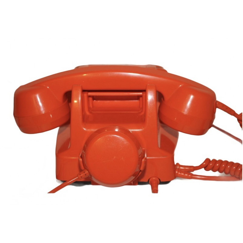 Téléphone Socotel orange à touches - vintage 1980's