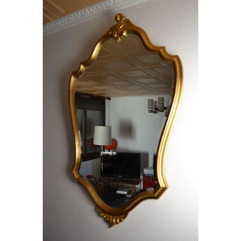 Grand miroir cadre doré style baroque vintage 105 x 65 cm