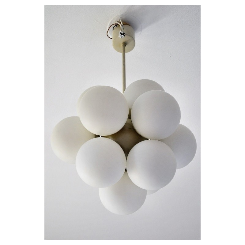 Lustre Kaiser spoutnik globes en opaline des années 70