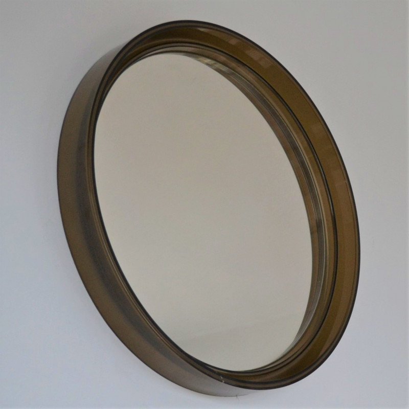 Miroir fumé rond des années 70 80