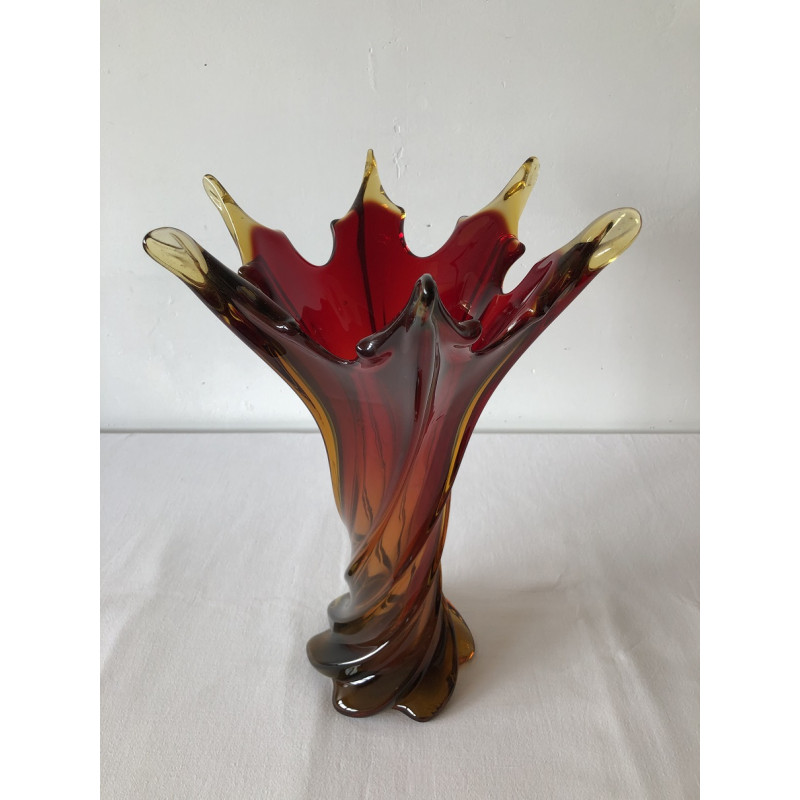 Vase Murano en verre torsadé, Italie 1960