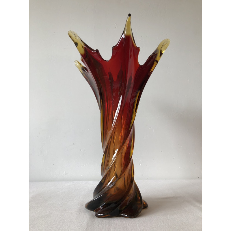 Vase Murano en verre torsadé, Italie 1960