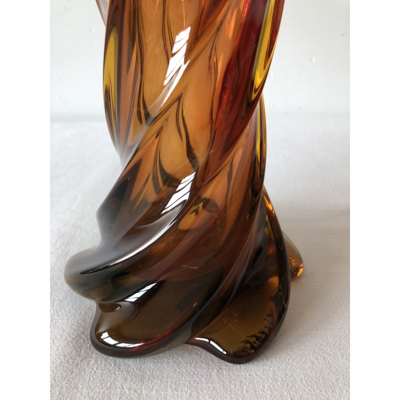 Vase Murano en verre torsadé, Italie 1960