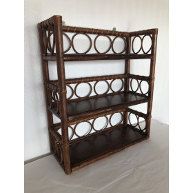 Etagères vintage en rotin et bambou