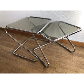 Tables gigognes vintage chrome et...