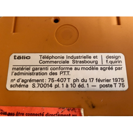 Téléphone Fixe Vintage Alcatel Télic – Fabriqué En France Vers 1975 (occasion)