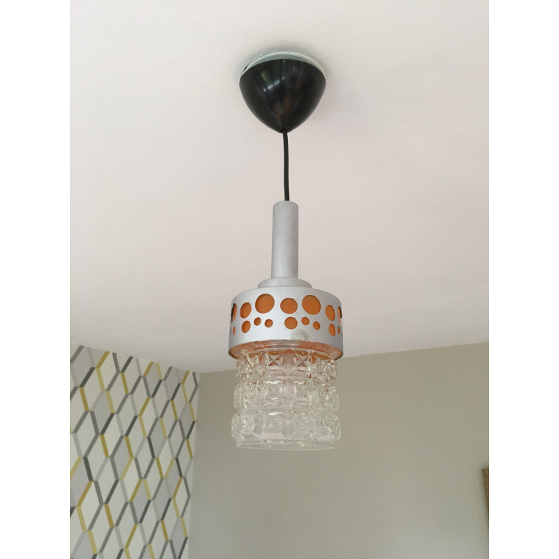 Suspension Raak metal et verre 70s